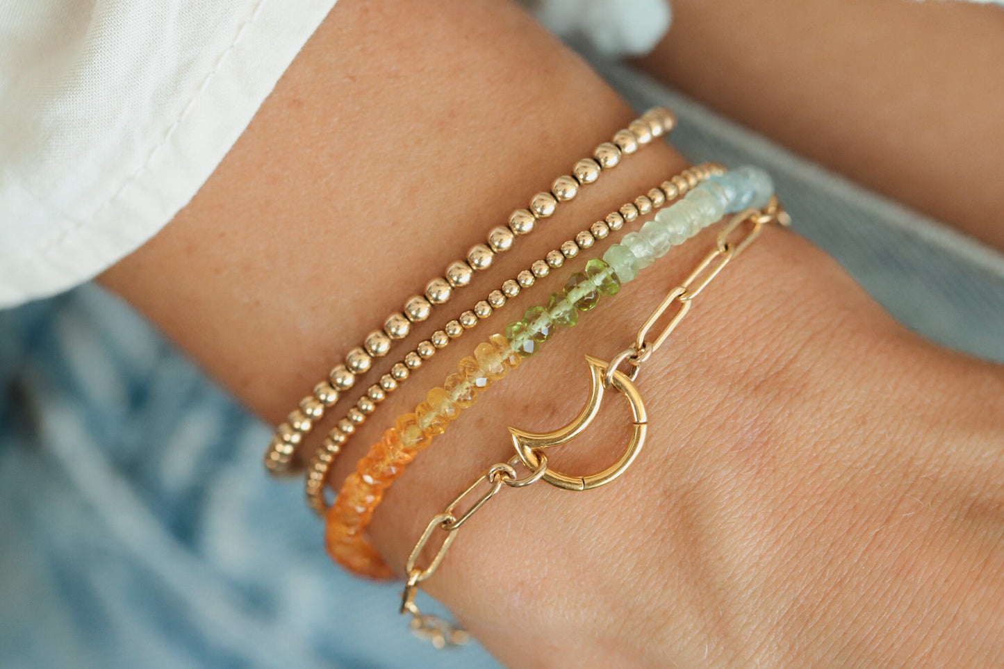 Carabiner Paperclip Bracelet, Medium Paperclip chain Bracelet, Gold Filled Chain Bracelet, Gold Rectangle Link Chain Bracelet