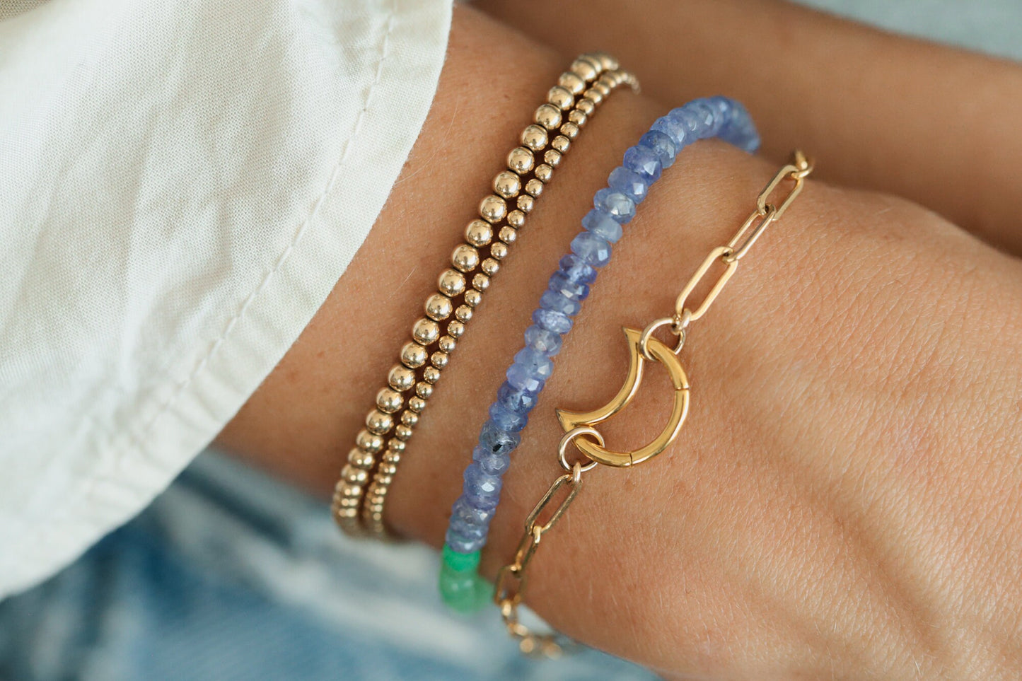 Carabiner Paperclip Bracelet, Medium Paperclip chain Bracelet, Gold Filled Chain Bracelet, Gold Rectangle Link Chain Bracelet