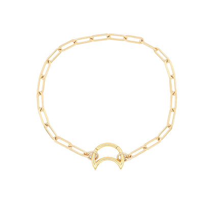 Carabiner Paperclip Bracelet, Medium Paperclip chain Bracelet, Gold Filled Chain Bracelet, Gold Rectangle Link Chain Bracelet