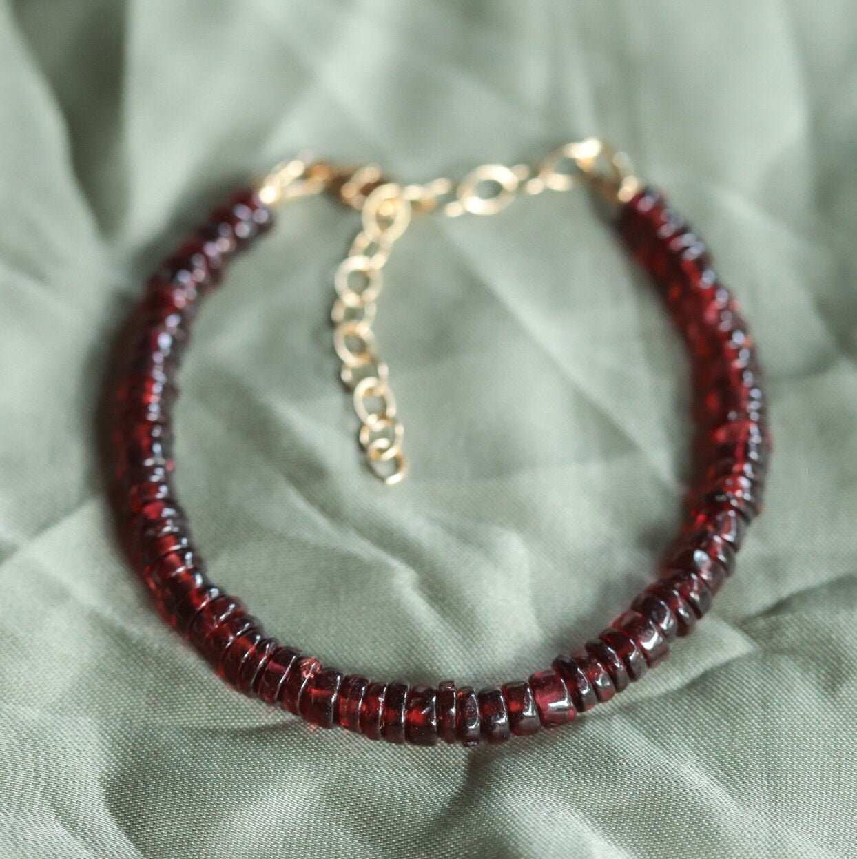 Smooth Garnet Bracelet