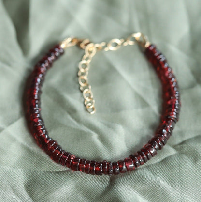 Smooth Garnet Bracelet
