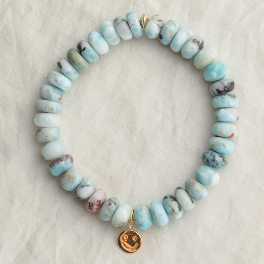 Natural larimar bracelet | Genuine Larimar Bracelet | 100% Authentic Larimar bracelet | Natural Larimar Dominican | Larimar bracelet happy